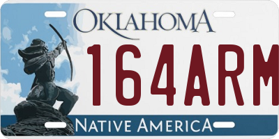OK license plate 164ARM