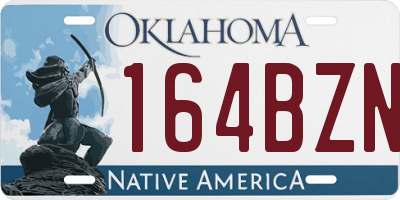 OK license plate 164BZN