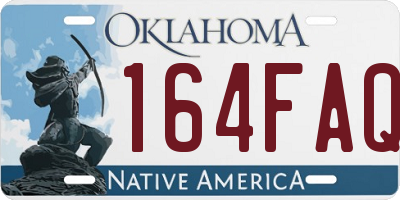 OK license plate 164FAQ