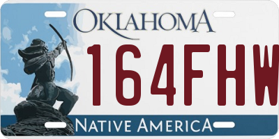 OK license plate 164FHW