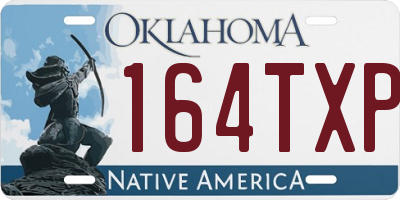 OK license plate 164TXP