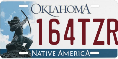 OK license plate 164TZR