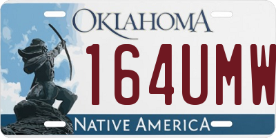 OK license plate 164UMW