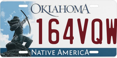 OK license plate 164VQW