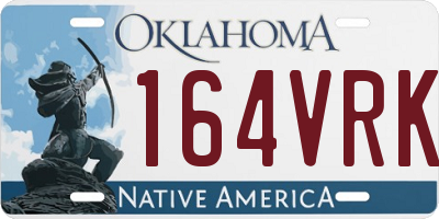 OK license plate 164VRK