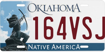OK license plate 164VSJ