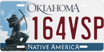 OK license plate 164VSP
