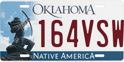 OK license plate 164VSW