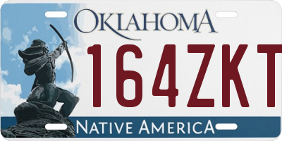 OK license plate 164ZKT
