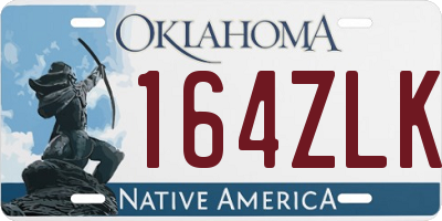 OK license plate 164ZLK