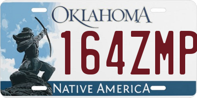 OK license plate 164ZMP