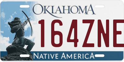 OK license plate 164ZNE