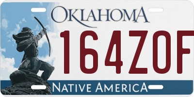 OK license plate 164ZOF