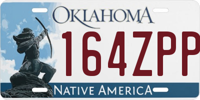 OK license plate 164ZPP