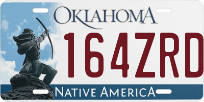 OK license plate 164ZRD