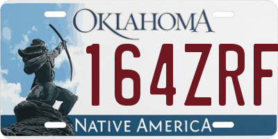 OK license plate 164ZRF