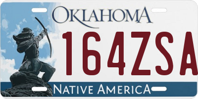 OK license plate 164ZSA