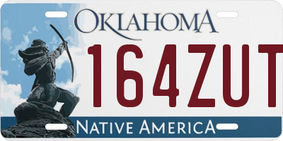 OK license plate 164ZUT