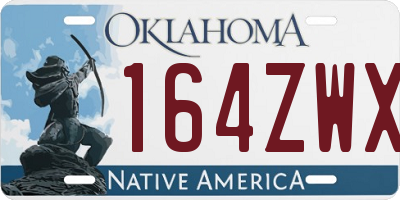 OK license plate 164ZWX