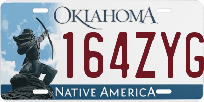 OK license plate 164ZYG