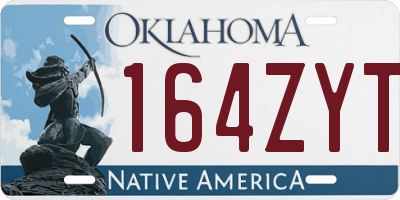 OK license plate 164ZYT