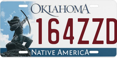 OK license plate 164ZZD