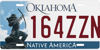 OK license plate 164ZZN