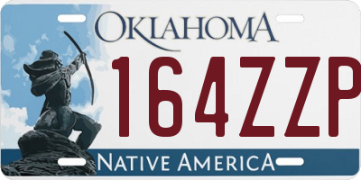 OK license plate 164ZZP