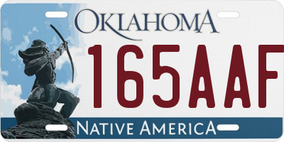 OK license plate 165AAF