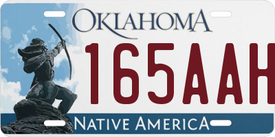 OK license plate 165AAH