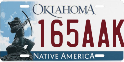 OK license plate 165AAK