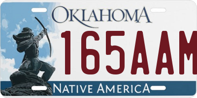 OK license plate 165AAM