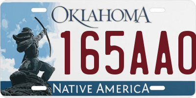 OK license plate 165AAO