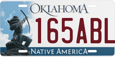 OK license plate 165ABL