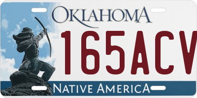 OK license plate 165ACV