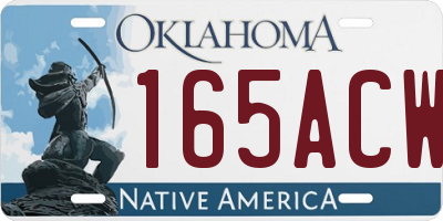 OK license plate 165ACW