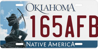 OK license plate 165AFB