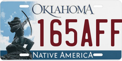 OK license plate 165AFF