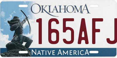 OK license plate 165AFJ