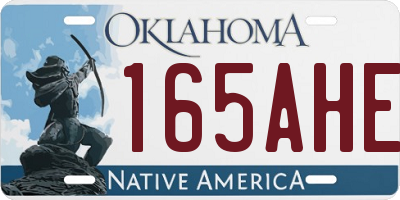 OK license plate 165AHE