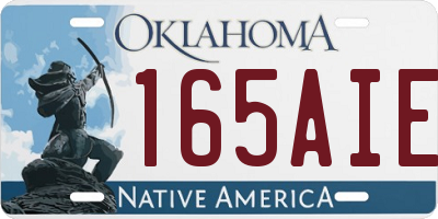 OK license plate 165AIE