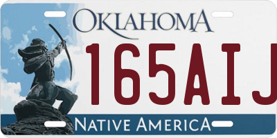 OK license plate 165AIJ