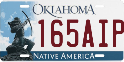OK license plate 165AIP