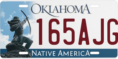 OK license plate 165AJG