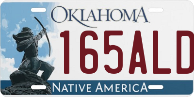 OK license plate 165ALD