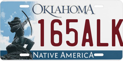 OK license plate 165ALK