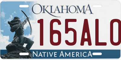 OK license plate 165ALO
