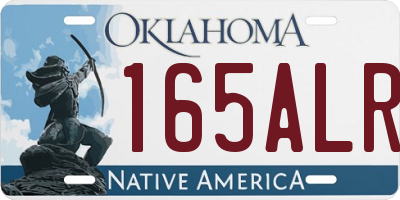OK license plate 165ALR