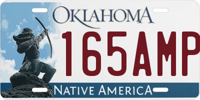 OK license plate 165AMP