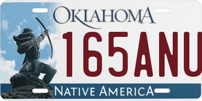 OK license plate 165ANU